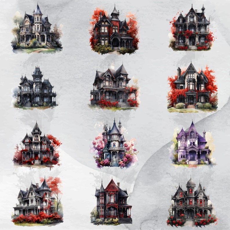 Collection de cliparts PNG maison gothique Maisons de sorcières, de maisons hantées et de vampires image 4