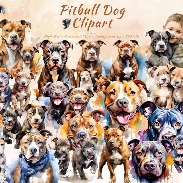 Pitbull PNG Clipart Collection | Dog Breed, Dog Lover, Puppy Clipart Bundle