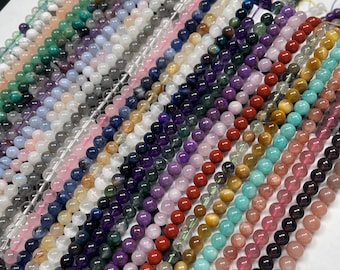 AAA Natural Gemstone Beads: Round Crystal DIY Jewelry (6mm, 8mm, 10mm)