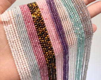 Gemstone Round Beads: Tiny Crystal DIY Beads for Jewelry Making