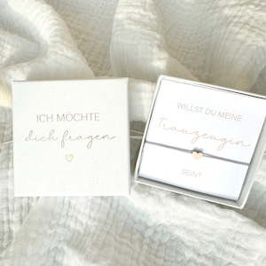 Trauzeugin fragen - Patentante fragen - Geschenkbox mit Herzarmband - Geschenk Trauzeugin - wunderschöne Schmuckschachtel - nachhaltig