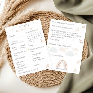 Babyshower Karten Babyparty Boho Tippkarten Baby