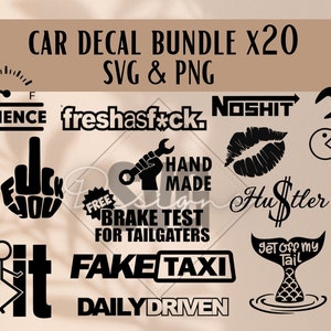 Car Decal Svg Bundle x20-Car Stickers-Car Decals-Funny Car Decal Svg-Svg File For Cricut-Funny Svg-Car Decals For Woman-Car Window Decal