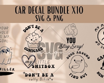 Car Decal Bundle-Laptop Decals-Car Window Stickers-Car decal Clipart