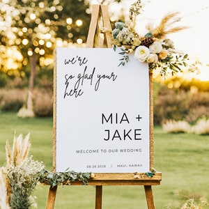 Minimalistisch bruiloft welkomstbord, bruiloft bord sjabloon, script bruiloft welkomstbord, moderne bruiloft borden, groot bruiloft bord, 18 x 25", A1