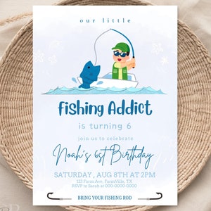 Angeln-Geburtstags-Einladung, Angeln-Party-Einladung, Kinder-Angeln-Party, Angeln-Themaparty, bearbeitbare digitale Vorlage, Sofort-Download