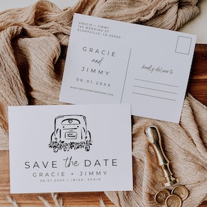 Réservez la carte postale moderne minimaliste Réservez la date sur invitation carte RSVP modifiable imprimable personnalisation modèle Téléchargement numérique instantané