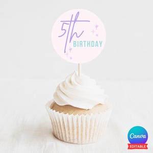 Editable Mermaid Cake Toppers Her Magical Cupcake Toppers Sea Theme Birthday Printable Personalize Template Instant Digital Download