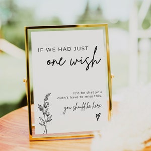 Wedding Memorial Sign Memory Table Sign Wish You Were Here Sign In Loving Memory Wedding Sign Wedding Reception Sign 5x7