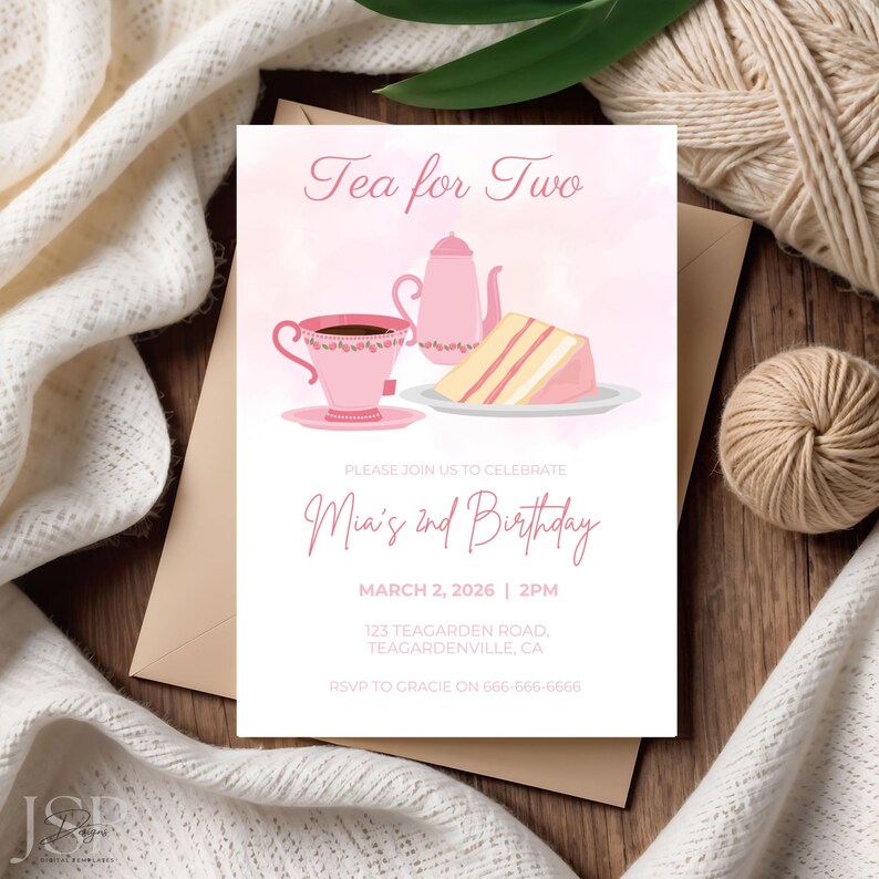 Tea Birthday Invitation Tea Garden Party Invite Kids Tea Party High Tea ...