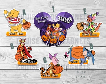 Halloween Winnie The Pooh Magnet - Personalized Custom Magnet - Disney Cruise Door Magnets, Halloween on the High Seas, Stateroom Decor