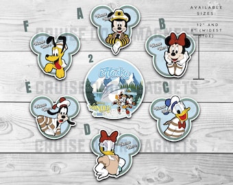 Alaska Cruise Personalized Cruise Door Magnet - Alaska Wildlife Magnet, Family Cruise, Disney Wonder, Stateroom door, Alaska Mickey Magnets