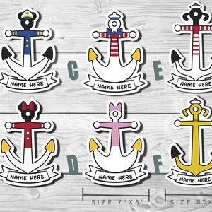 Large 8-12 inch Sail Away Family Personalized Magnet, Disney Cruise Door Magnets, Mickey Friends, Minnie, Goofy, Pluto, Stateroom Decoration image 5