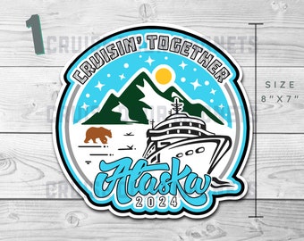 Alaska Cruise Door Magnet Personalized | Holland America Royal Caribbean Celebrity Princess DCL Carnival | Disney Family Vacation Stateroom