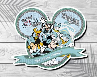 My First DCL Cruise Door Magnet - Pick your Ship - DCL Cruise Door Sign, Disney inspired Mickey & Friends, Minnie, Donald, Pluto, Stateroom