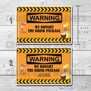 Funny Drink Sign Cruise Door Magnets - Custom Personalized Magnet, We Bought the Drink Package, Stateroom Decoration, Ship Cabin Decor