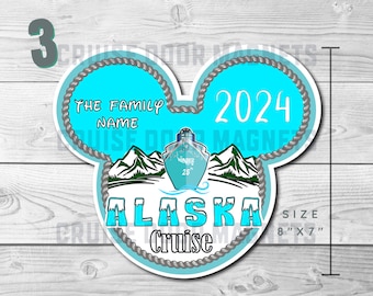 Alaska Cruise Door Magnet Personalized | Disney Wonder Magic Royal Caribbean Princess Norwegian Carnival | Family Vacation Stateroom Decor