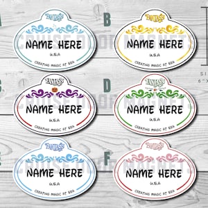 Personalized Cast Member Name Tag Magnet - for Stateroom Decorations, Disney Cruise Door Magnet, Cruise Door Sign, DCL Badge