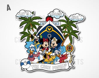 Personalized Disney Cruise Door Magnet, Lets Cruise DCL Family Cruise, Mickey and Friends, Minnie, Donald, Daisy, Goofy, Pluto, Gifts