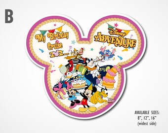 Disney Cruise Door Magnet Personalized | Birthday Mickey Friends Chip Dale DCL | Stateroom Decor
