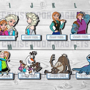 Frozen Personalized Disney Cruise Door Magnets - Stateroom Decorations, Cabin, DCL Family, Elsa, Anna, Olaf, Kristoff, Sven, Hans, Bruni
