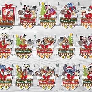 Christmas Mickey Friends Choo Choo Train Cruise Door Magnets, Personalized, Stateroom Decoration, DCL Disney Very Merrytime Family Cruise