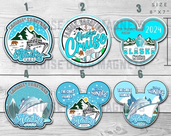 Personalized Alaska Cruise Door Magnet: Family Vacation Stateroom Decor