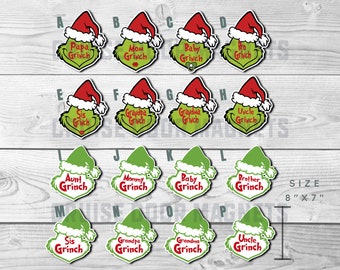 Christmas Grinch Cruise Door Magnets - Custom Personalized, Stateroom Door Decorations, DCL Disney Very Merrytime Family Cruise