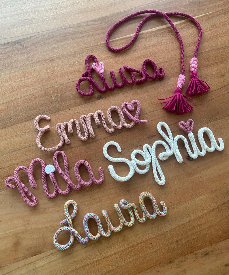 Lettering for the school cone / Lettering made of wool / Personalized lettering made of wire and wool / Candy cone image 6