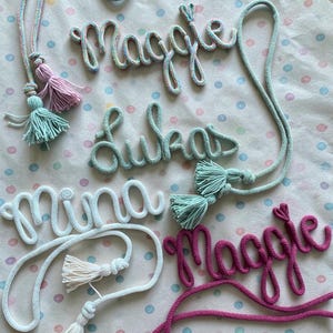 Lettering for the school cone / Lettering made of wool / Personalized lettering made of wire and wool / Candy cone image 2
