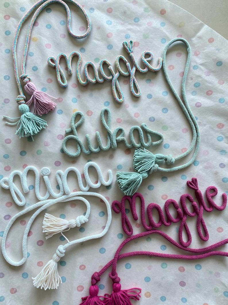Lettering for the school cone / Lettering made of wool / Personalized lettering made of wire and wool / Candy cone image 2
