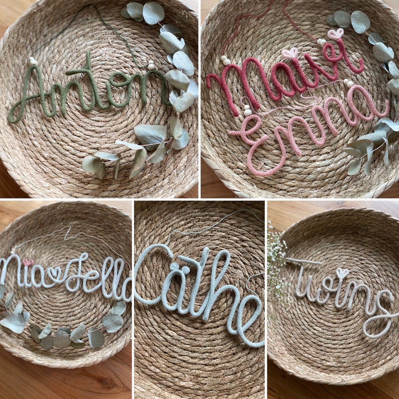 Name plate for children's room / lettering made of wool / personalized lettering made of wire and wool image 7