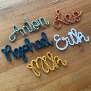 Lettering for the school cone / Lettering made of wool / Personalized lettering made of wire and wool / Candy cone image 5
