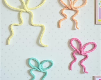Bow made of wire & wool, wall decoration, children's room decoration, gift, door decoration, personalized