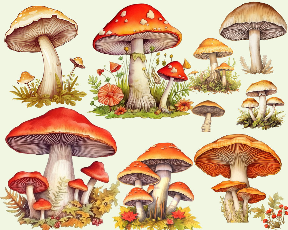 Aquarell Pilz Clipart Sammlung Wald Natur Fliegenpilz Clipart PNG aquarell-pilz-clipart-sammlung-wald-natur-fliegenpilz-clipart-png
