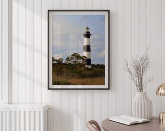 Fotografía de viaje del faro de la isla Bodie / Fotografía de paisajes de Outer Banks, póster de la costa de Carolina del Norte