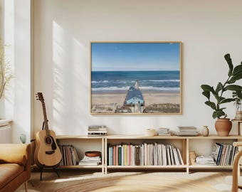 Fotografía de paisaje marino del muelle de Avalon / Arte mural costero de Outer Banks
