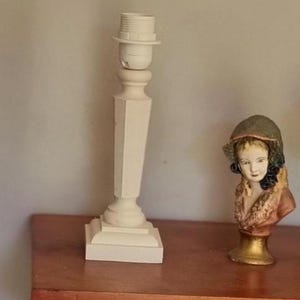 Lamp base in patinated wood
