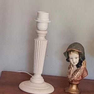 Lamp base in patinated wood
