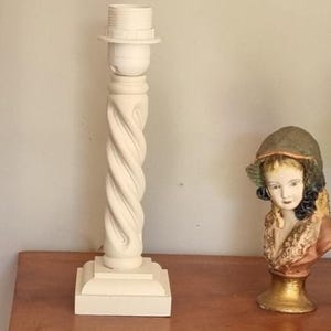 Lamp base in patinated wood