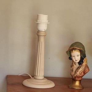 Lamp base in patinated wood
