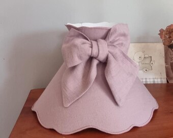 Shabby chic lampshade, Gustavian style, in washed linen