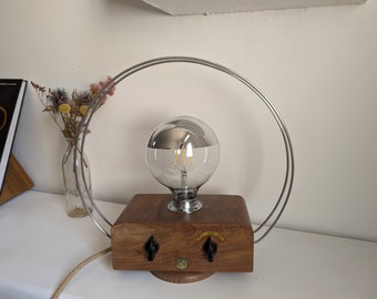 Nachttischlampe, recycelte Tischlampe, Schreibtischlampe