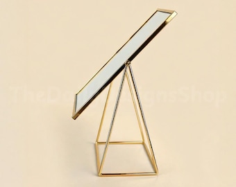 Gold Vanity Mirror | Free Standing for Tabletop Use | Elegant Makeup and  Cosmetic Mirror for Dressing Tables | Large Adjustable Frame - Etsy