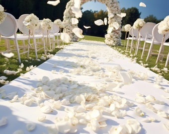 Elegant White Silk Rose Petals - 1000 Pieces for Wedding, Engagement, and Party Decor
