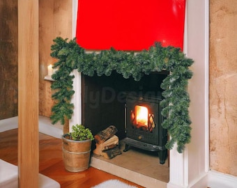 9ft Artificial Christmas Garland – Bushy Green Pine with 220 Tips, Holiday Fireplace Mantel & Stair Decor for Christmas, Home Decoration
