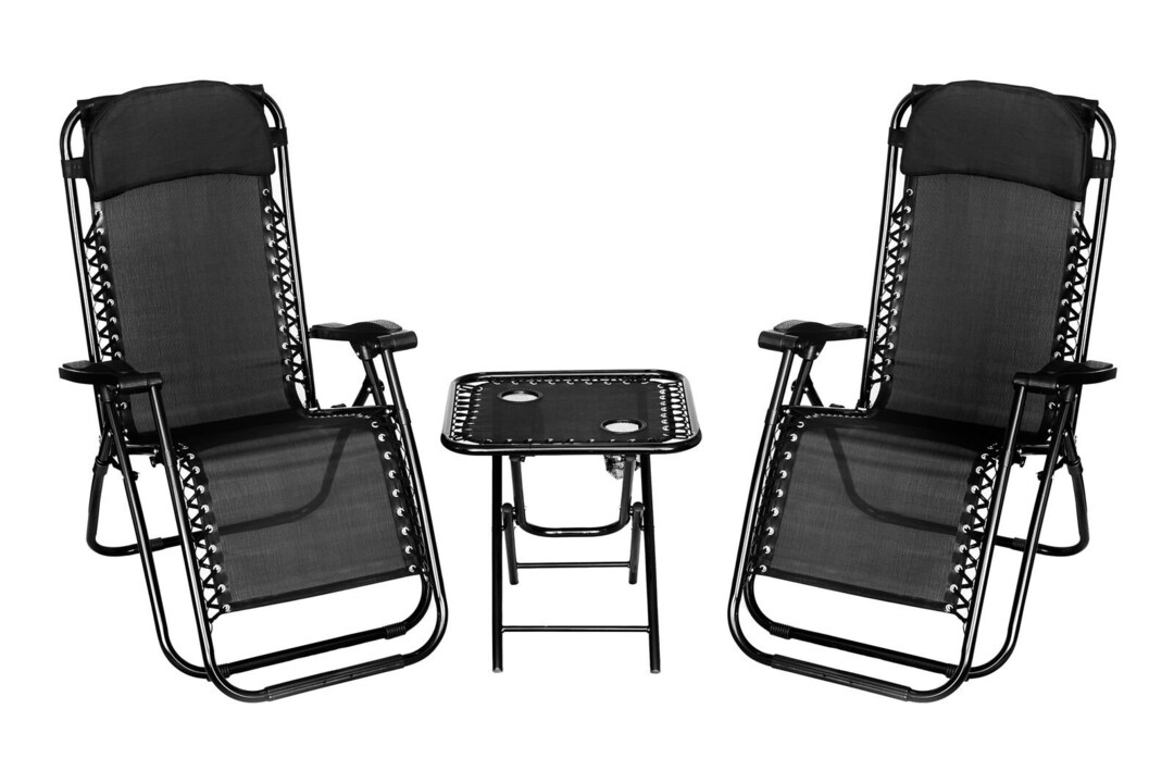 Set of 2 Reclining Zero Gravity Chairs Outdoor Garden Folding Etsy
