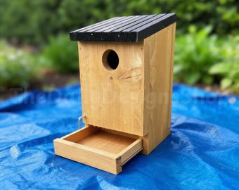 Set of 2 Wooden Bird Houses | Garden Nest Box, 16mm Timber, Natural Finish