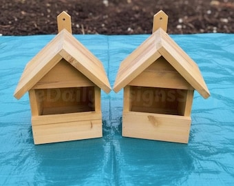2x Wooden Bird Nest Box Set | Open Front | 16mm Thick Timber