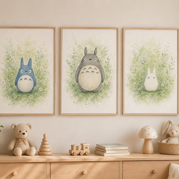 Watercolor Totoro inspired pdf for Poster